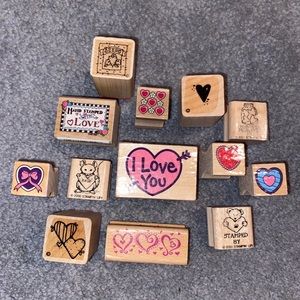 Heart ❤️ love 💕 themed rubber stamps